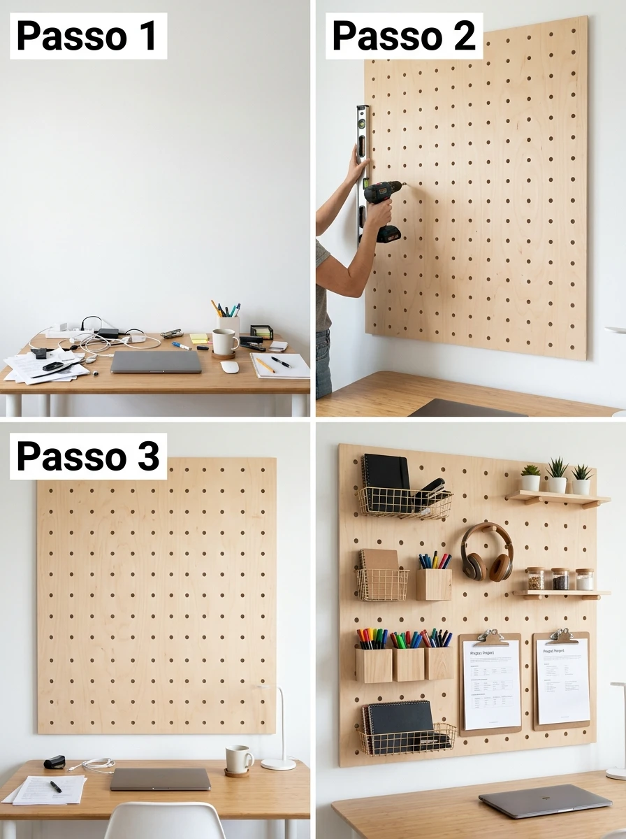 Organização 100% vertical na parede