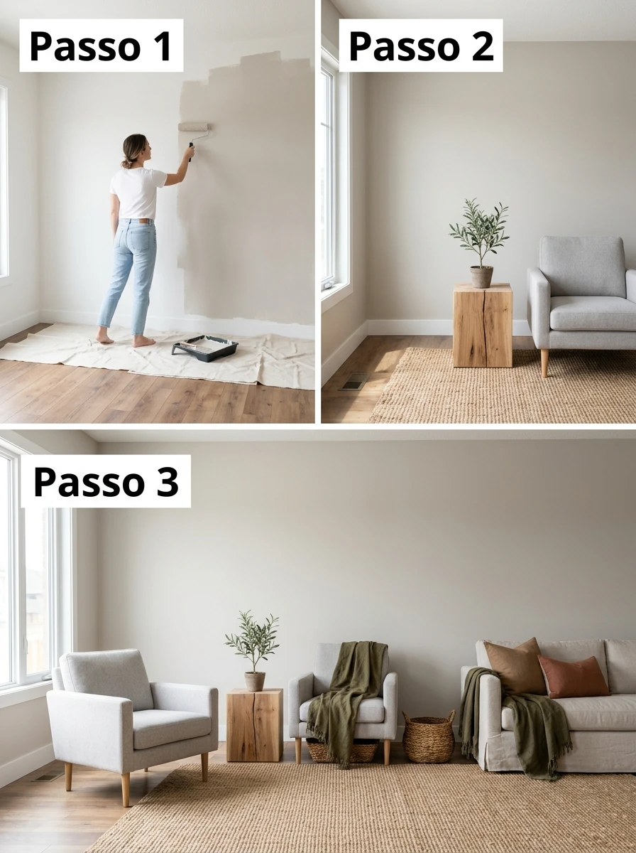 Paleta de cor minimalista com acentos naturais