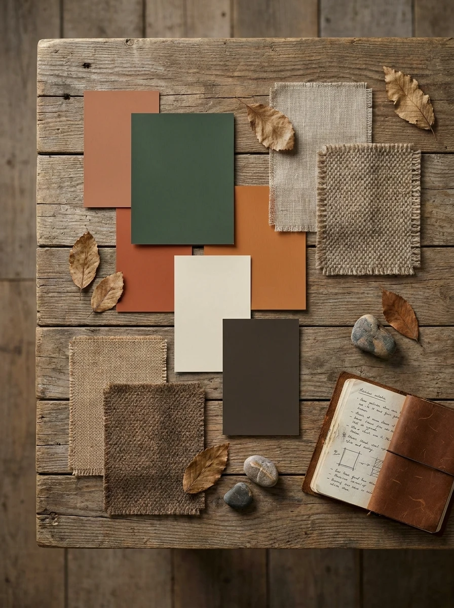 Paleta de cores do estilo rústico