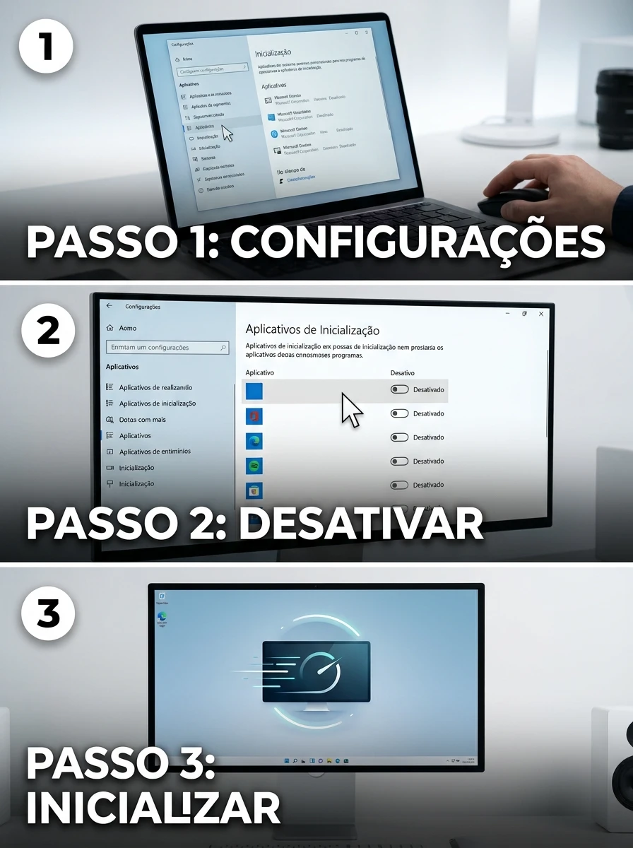 Passo 2: reduza programas que abrem junto com o sistema