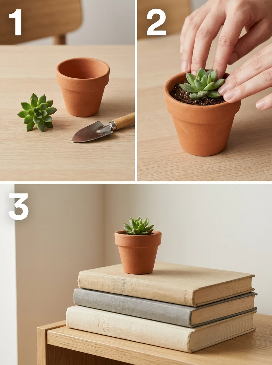 Planta mini em vaso de barro