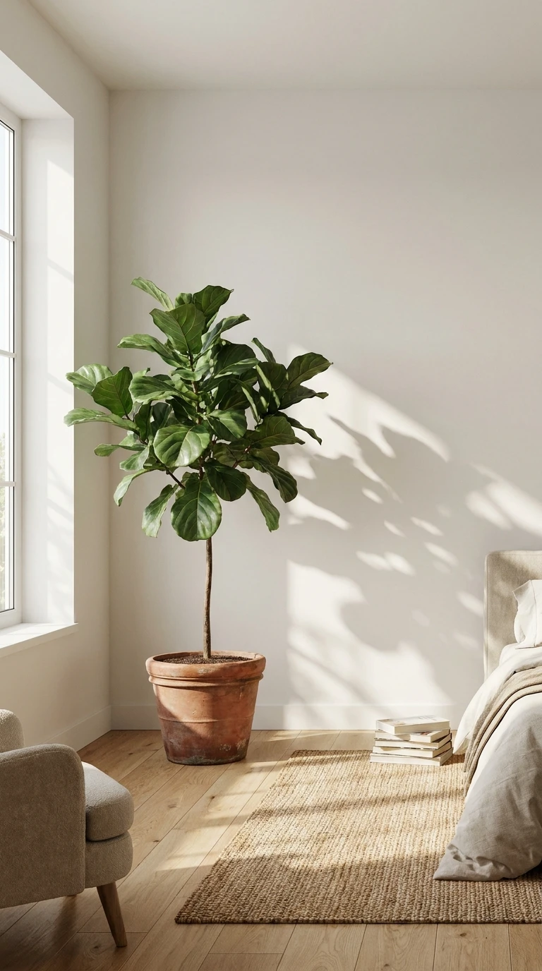 Planta no canto do quarto