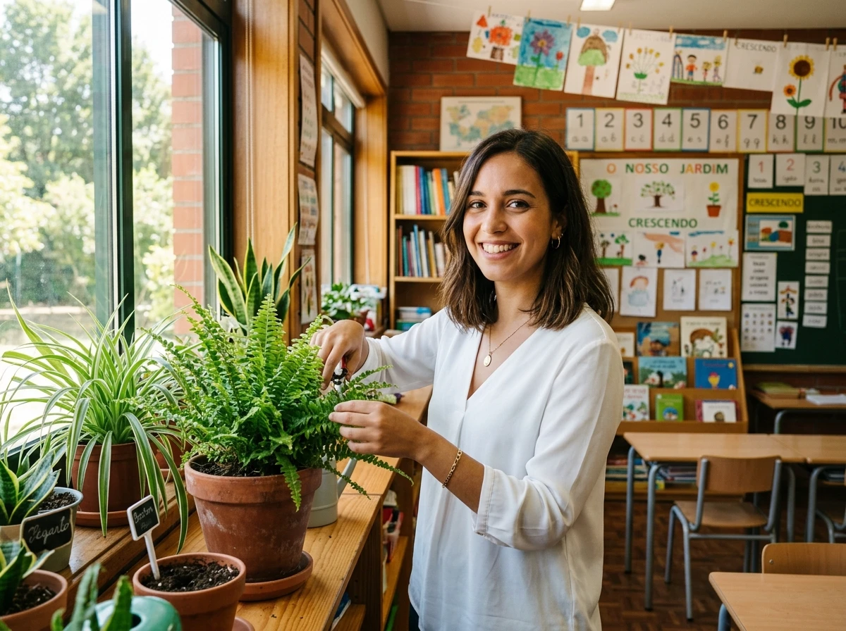 Plantas na sala de aula