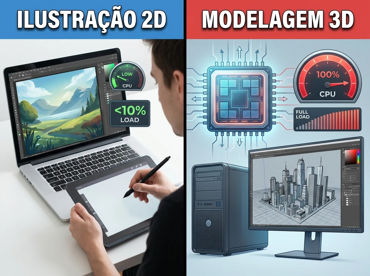 Processador: importa mais para design e 3D do que para ilustração pura