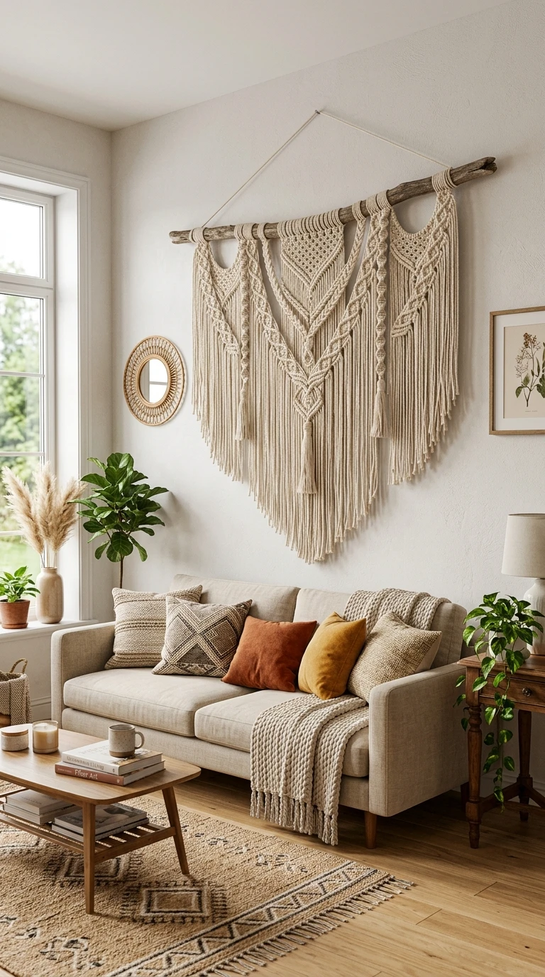 Quadro de Macramê ou Arte Têxtil