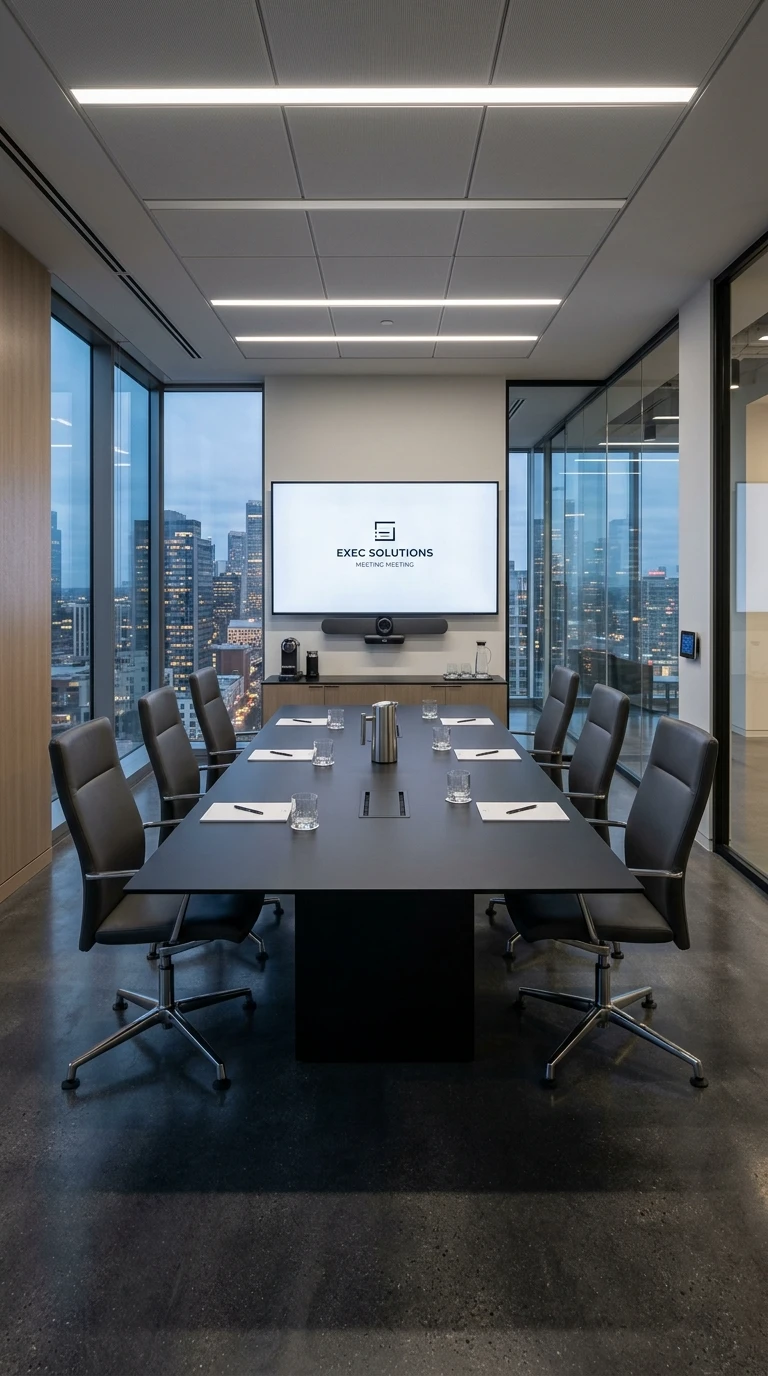 Sala de reunião funcional e limpa