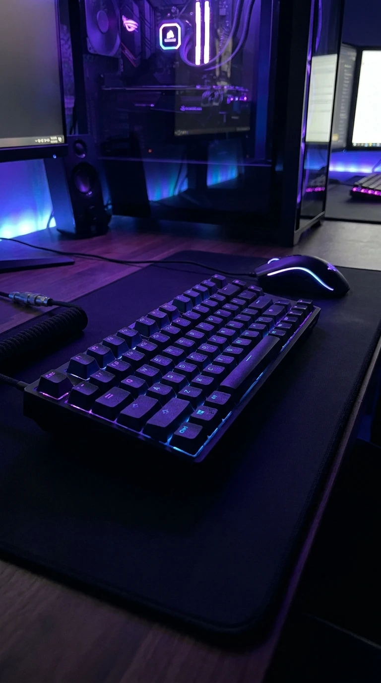 Setup gamer roxo iluminado