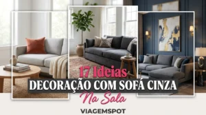 Salas com sofás cinzas