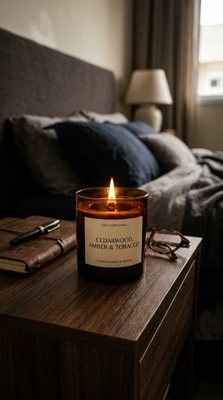Vela Artesanal com Aroma Favorito Dele