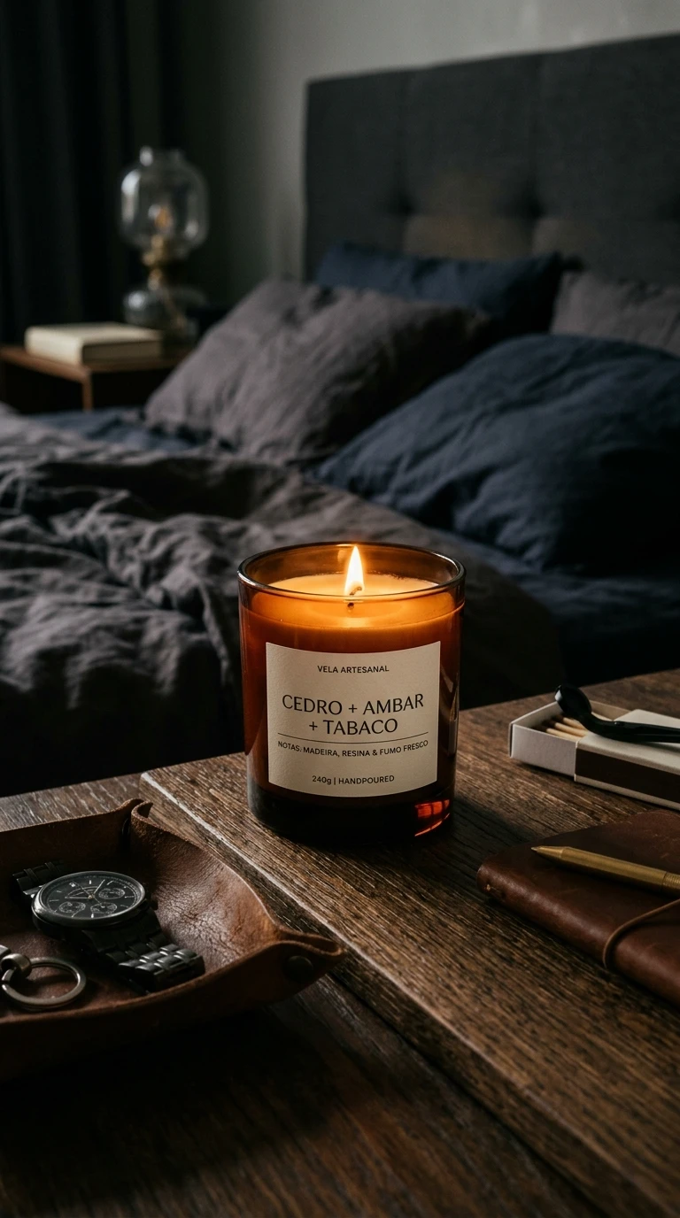Vela Artesanal com Aroma Masculino
